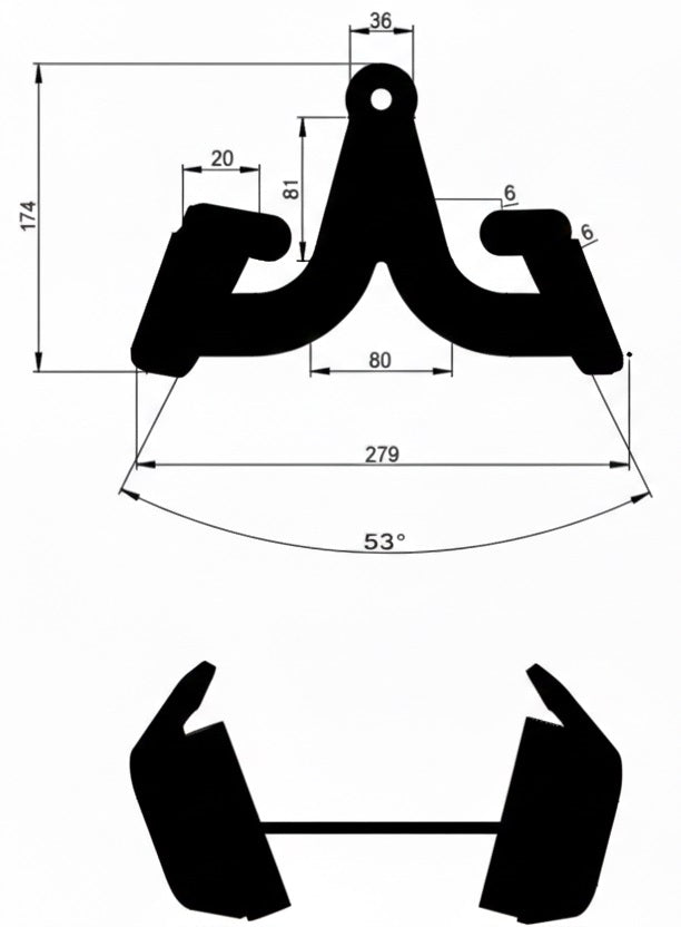 Poignée ergonomique 279mm