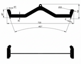 Poignée ergonomique 720mm