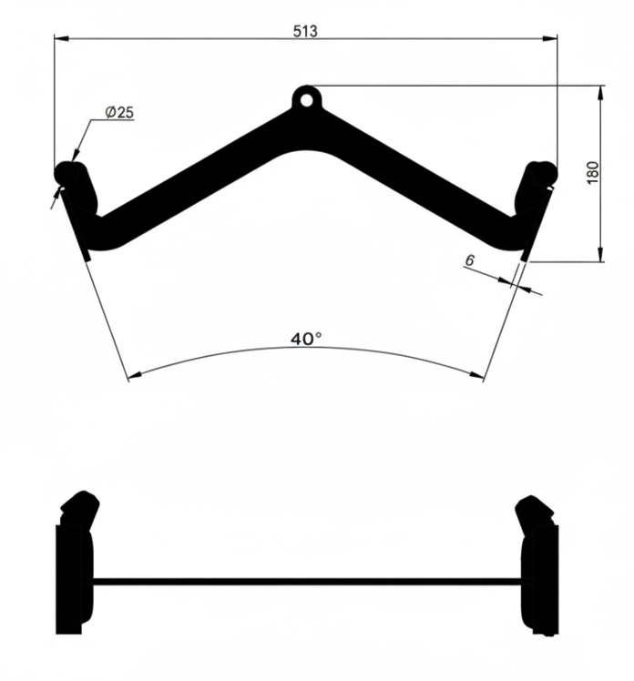 Poignée ergonomique 513mm