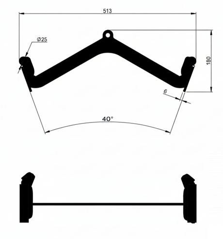 Poignée ergonomique 513mm